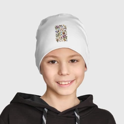 Детская шапка демисезонная Птицы, бабочки, цветы - фото 2