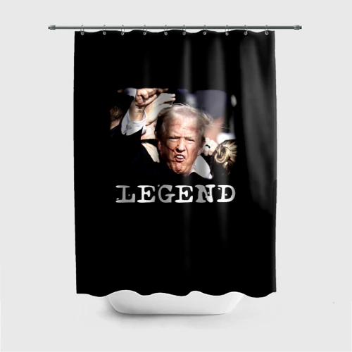 Штора 3D для ванной Мем Трамп после покушения: легенда