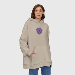 Худи SuperOversize хлопок Декоративная мандала фиолетового цвета - фото 2