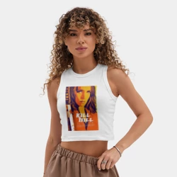 Женская укороченная майка-топ хлопок Kill bill - Uma Thurman - фото 2