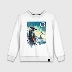 Детский свитшот хлопок Японский самурай - призрак Цусимы