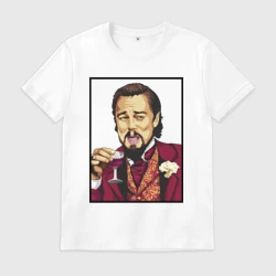 Мужская футболка хлопок Джанго - Ди Каприо мем 