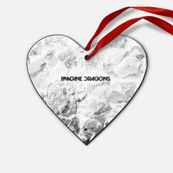 Деревянная игрушка Сердце Imagine Dragons white graphite