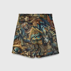 Детские спортивные шорты 3D Фараон Клеопатра и Божества древнего Египта