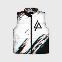Детский жилет утепленный 3D Linkin park краски глитч