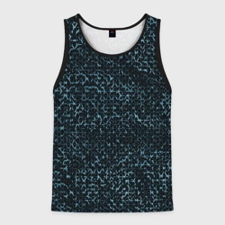 Мужская майка 3D Чёрный с голубыми вставками текстурированный 