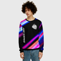 Мужской свитшот 3D Green Day neon rock lights - фото 2