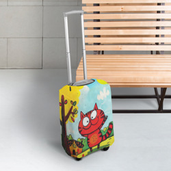 Чехол для чемодана 3D Забавный мультяшный оранжевый кот - фото 2