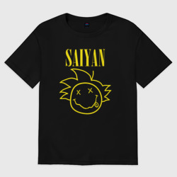 Женская футболка хлопок Oversize Saiyan Dragon Ball 