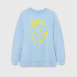 Женский свитшот oversize без начеса хлопок Saiyan Dragon Ball