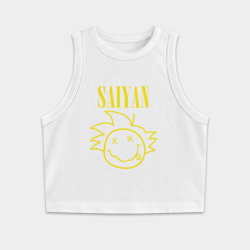 Женская укороченная майка-топ хлопок Saiyan Dragon Ball