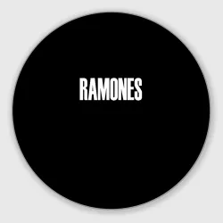 Круглый коврик для мышки Ramones white logo