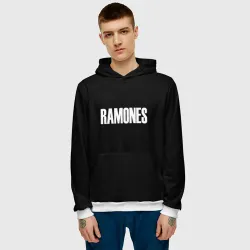 Мужская толстовка 3D Ramones white logo - фото 2