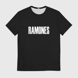 Мужская футболка 3D Ramones white logo