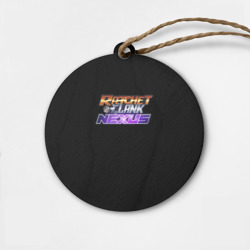 Деревянная игрушка круг Ratchet & Clank logo