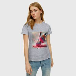 Женская футболка хлопок Розовый макияжный вихрь - фото 2