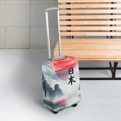 Чехол для чемодана 3D Япония - страна восходящего солнца - акварель - фото 2