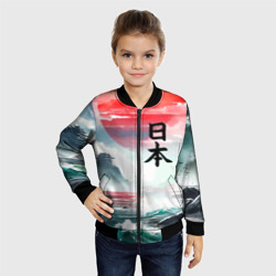 Детский бомбер 3D Япония - страна восходящего солнца - акварель - фото 2