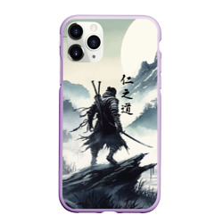 Чехол для iPhone 11 Pro Max матовый Воин самурай - призрак Цусимы