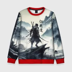 Детский свитшот 3D Воин самурай - призрак Цусимы