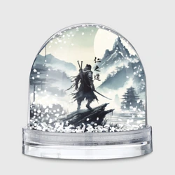 Игрушка Снежный шар Воин самурай - призрак Цусимы