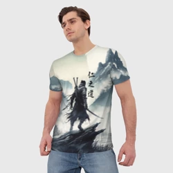 Мужская футболка 3D Воин самурай - призрак Цусимы - фото 2