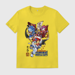 Мужская футболка хлопок Samurai pizza cats