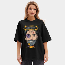 Женская футболка Oversize хлопок premium Со мной всё хорошо - фото 2