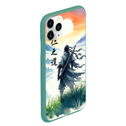 Чехол для iPhone 11 Pro Max матовый Ghost of Tsushima - samurai on the background of the rising sun - фото 2