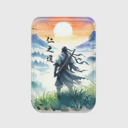 Картхолдер Magsafe магнитный Ghost of Tsushima - samurai on the background of the rising sun
