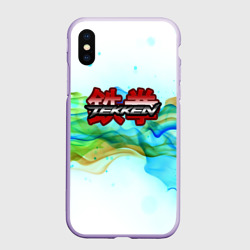 Чехол для iPhone XS Max матовый Tekken neon flame smoke