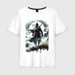 Мужская футболка хлопок Oversize Призрак Цусимы - Японский самурай
