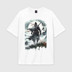 Мужская футболка Oversize хлопок premium Призрак Цусимы - Японский самурай