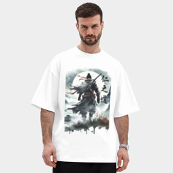 Мужская футболка Oversize хлопок premium Призрак Цусимы - Японский самурай - фото 2