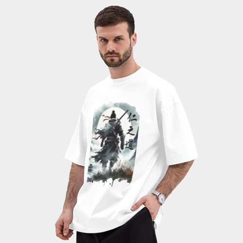 Мужская футболка Oversize хлопок premium Призрак Цусимы - Японский самурай - фото 5