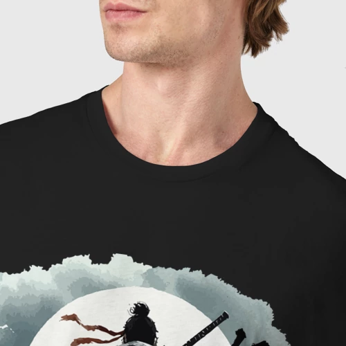 Мужская футболка хлопок с принтом Призрак Цусимы - Японский самурай, фото #4