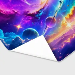 Бумага для упаковки 3D Космос в неоновых тонах - фото 2