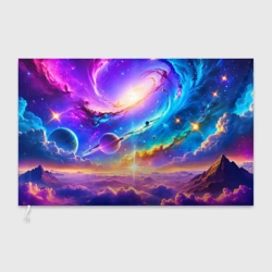 Флаг 3D Космос в неоновых тонах