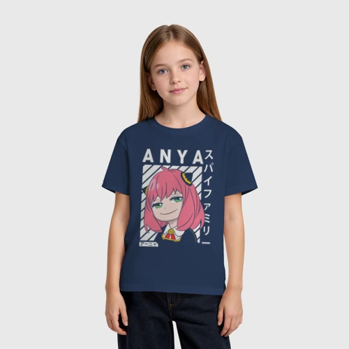 Детская футболка хлопок с принтом Семья шпиона  Spy X Family Anya, фото на моделе #1