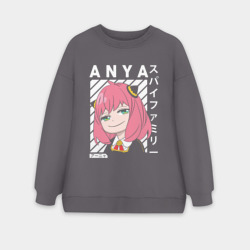 Женский свитшот oversize без начеса хлопок Семья шпиона  Spy X Family Anya