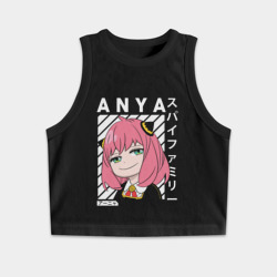 Женская укороченная майка-топ хлопок Семья шпиона Spy X Family Anya