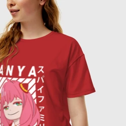 Женская футболка хлопок Oversize Семья шпиона  Spy X Family Anya - фото 2