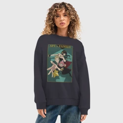 Женский свитшот oversize без начеса хлопок Семья шпиона Spy X Family Форджеры 3 - фото 2