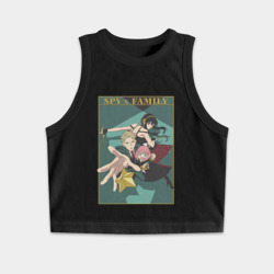 Женская укороченная майка-топ хлопок Семья шпиона Spy X Family Форджеры 3