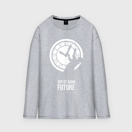 Мужской лонгслив oversize хлопок Back to the future clocks