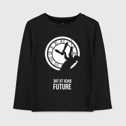 Детский лонгслив хлопок Back to the future clocks