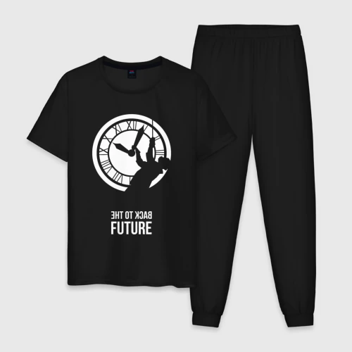 Мужская пижама хлопок Back to the future clocks