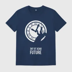 Мужская футболка хлопок Back to the future clocks