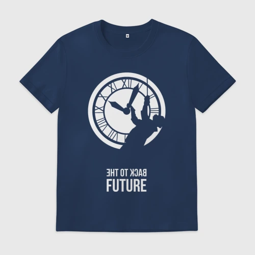Мужская футболка хлопок Back to the future clocks