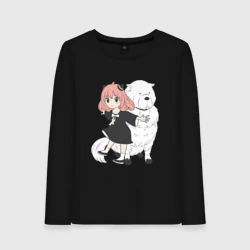 Женский лонгслив хлопок Семья шпиона - Anya Bond и собака